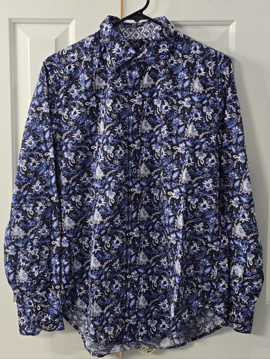 Robert Graham Other - The Robert Graham Blue Floral Classic Fit Small 100% Cotton Dress Shirt